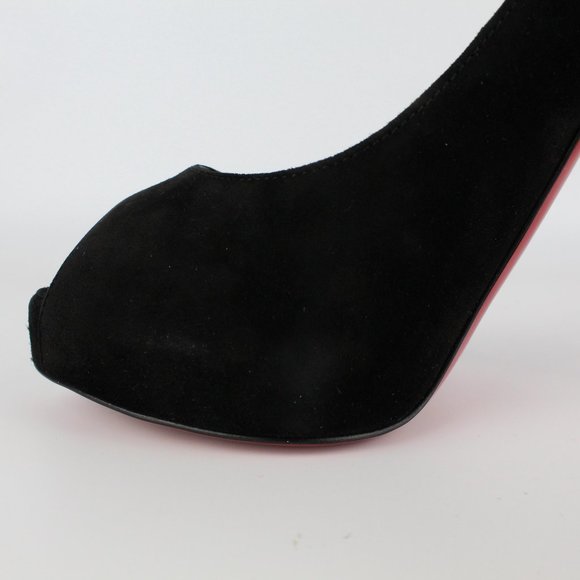 NEW Christian Louboutin Suede Peep-Toe Pumps - Picture 11 of 16